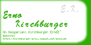 erno kirchburger business card